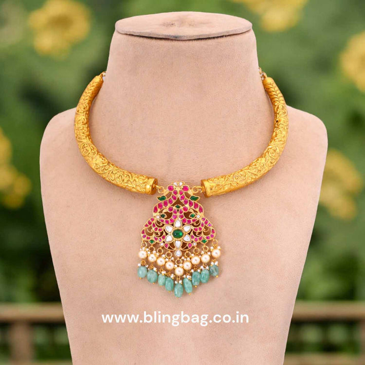 Multicolor Gagan Hasli Antique Jewellery Set- New Arrival