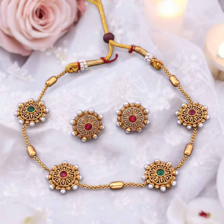 Multicolor Gahana Antique Jewellery Set - New Arrival