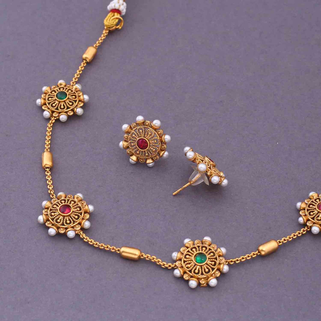 Multicolor Gahana Antique Jewellery Set - New Arrival