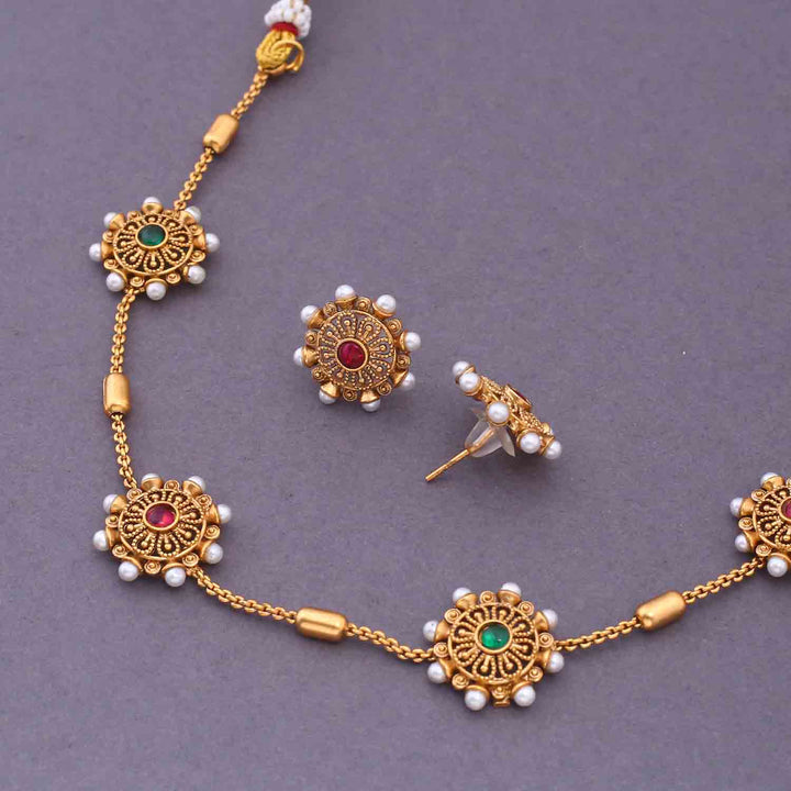 Multicolor Gahana Antique Jewellery Set - New Arrival
