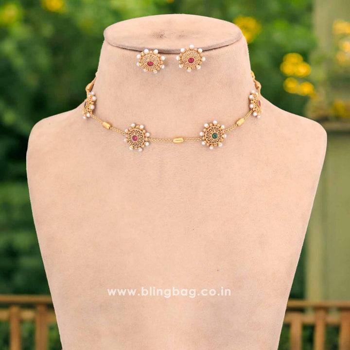 Multicolor Gahana Antique Jewellery Set - New Arrival