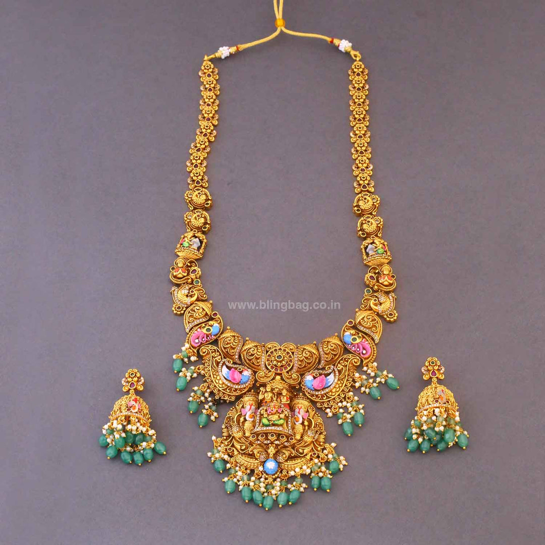 Multicolor Gajanand Temple Jewellery Set- New Arrivals