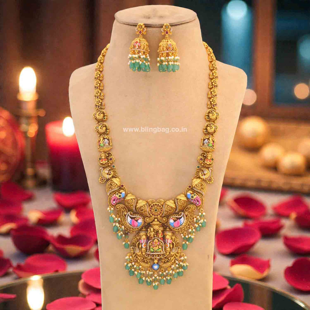 Multicolor Gajanand Temple Jewellery Set- New Arrivals