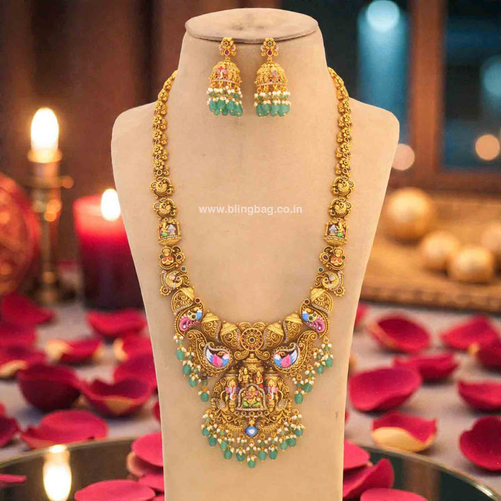 Multicolor Gajanand Temple Jewellery Set- New Arrivals