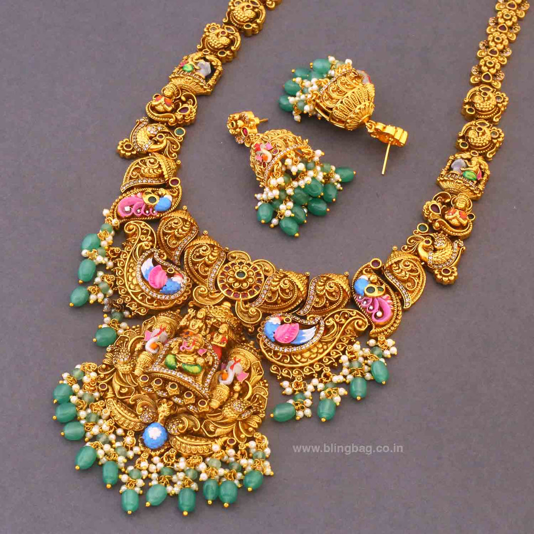 Multicolor Gajanand Temple Jewellery Set- New Arrivals