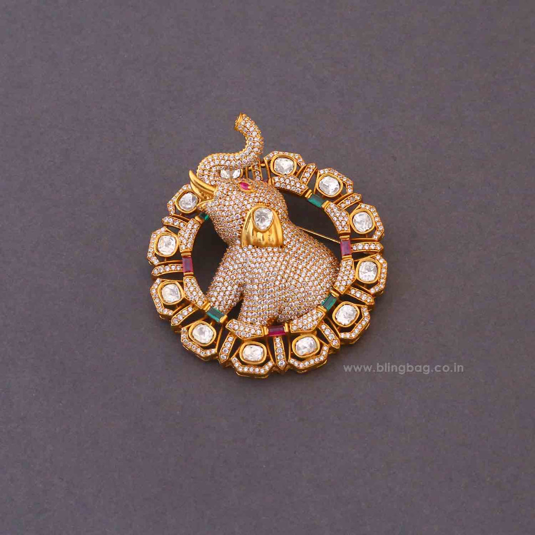 Multicolor Gajraj Chakra Brooch