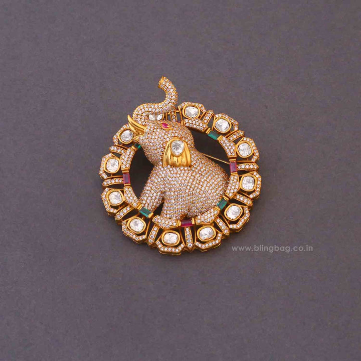 Multicolor Gajraj Chakra Brooch
