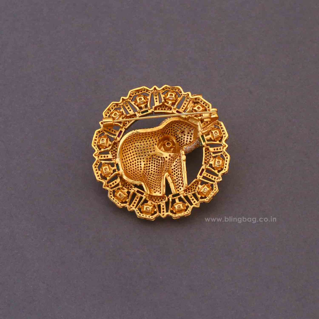 Multicolor Gajraj Chakra Brooch