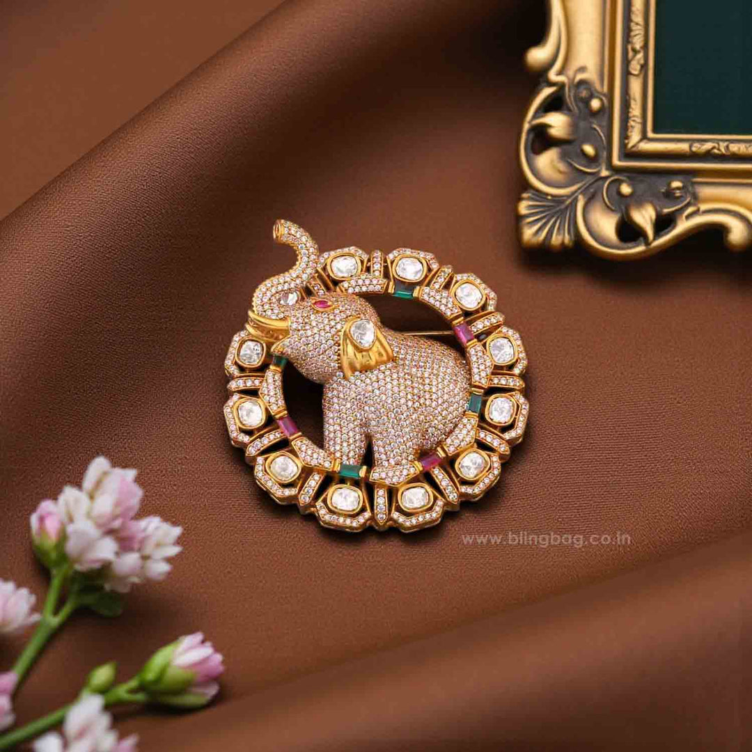 Multicolor Gajraj Chakra Brooch