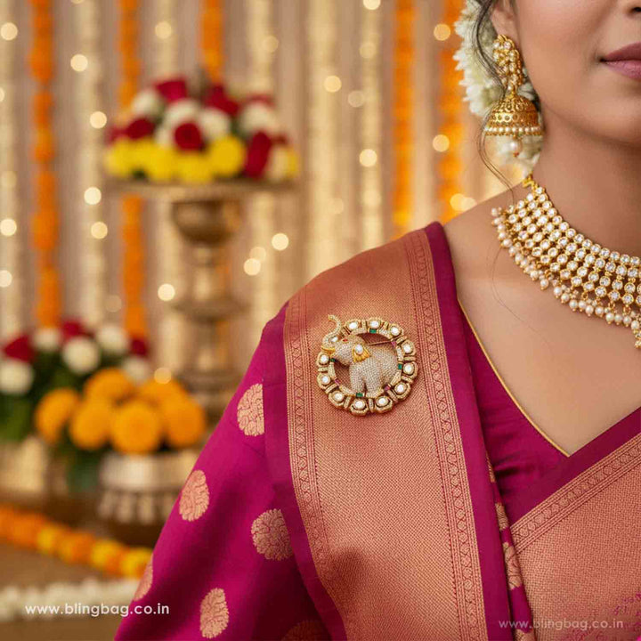 Multicolor Gajraj Chakra Brooch