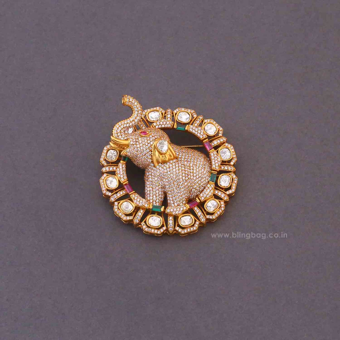 Multicolor Gajraj Chakra Brooch