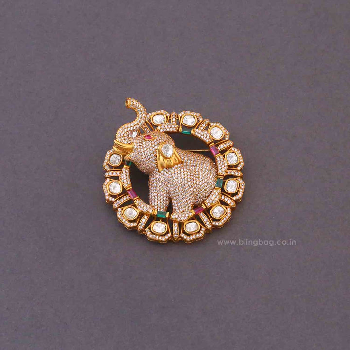 Multicolor Gajraj Chakra Brooch