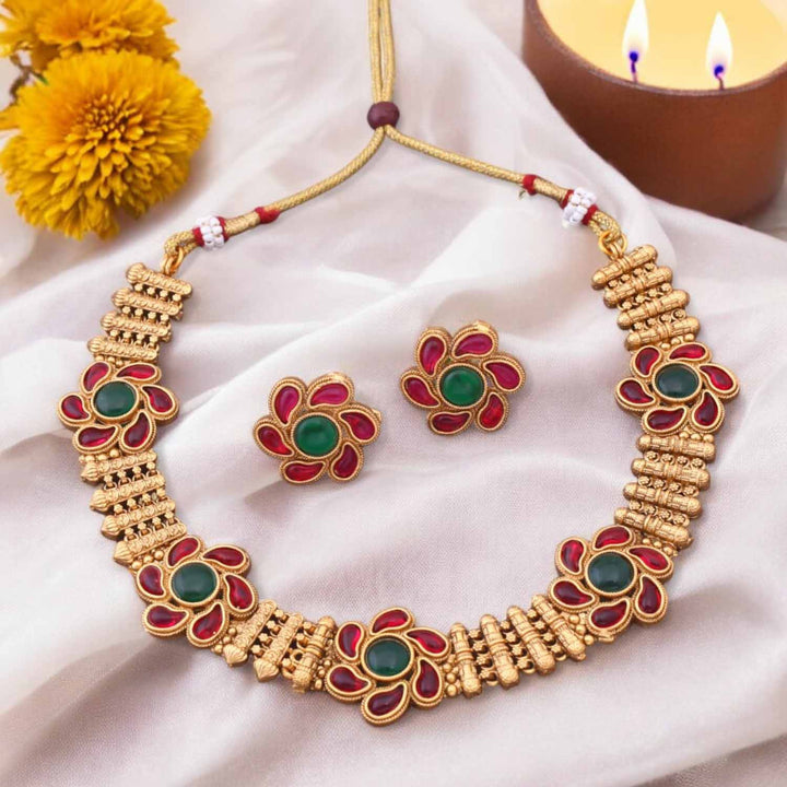 Multicolor Gandhanvi Antique Jewellery Set - New Arrival