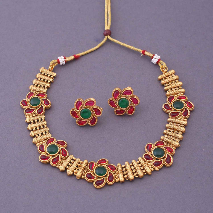 Multicolor Gandhanvi Antique Jewellery Set - New Arrival