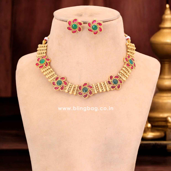 Multicolor Gandhanvi Antique Jewellery Set - New Arrival