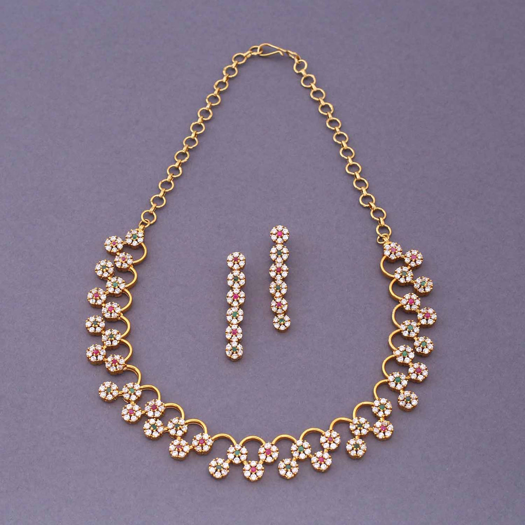 Multicolor Ganika Antique Jewellery Set - New Arrival