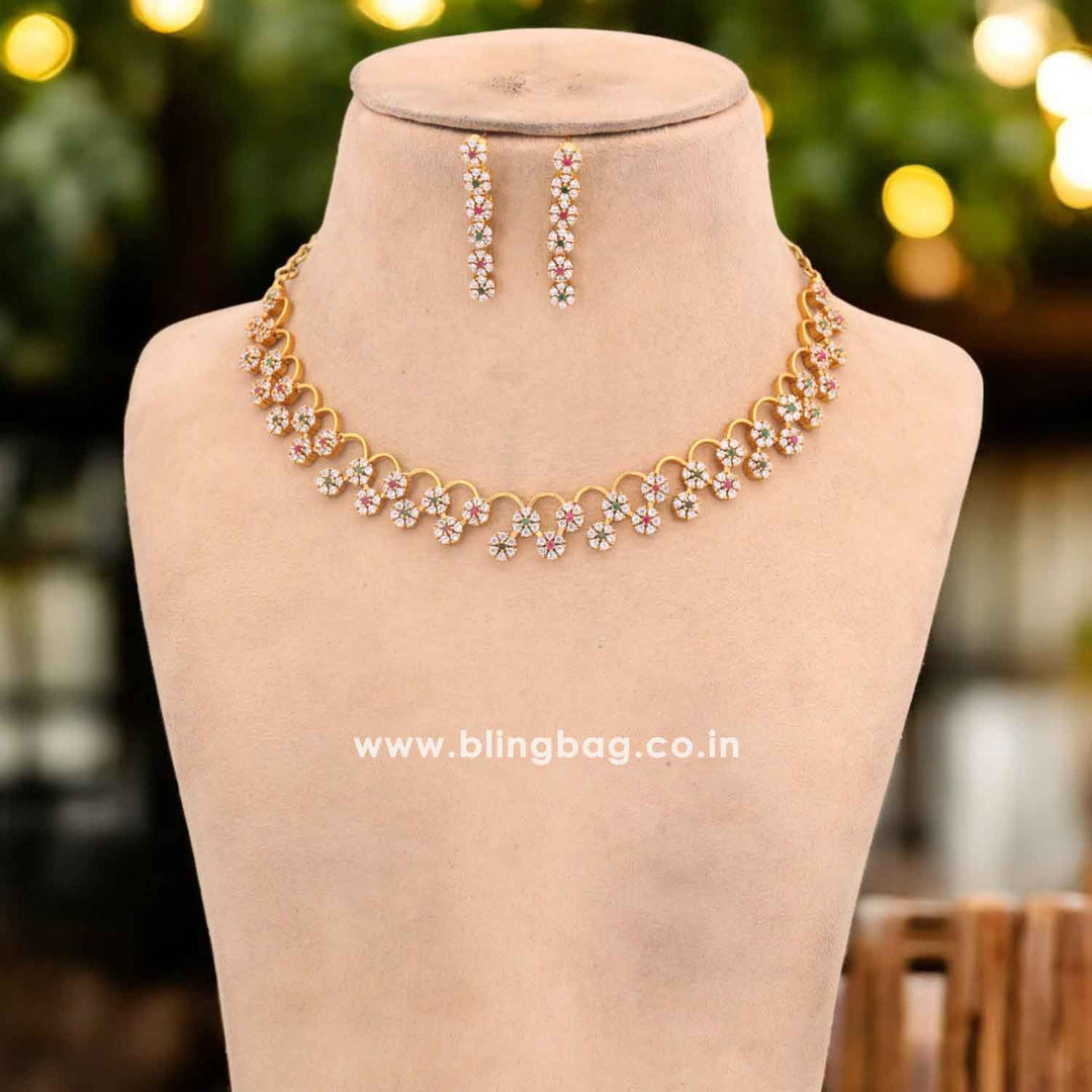 Multicolor Ganika Antique Jewellery Set - New Arrival