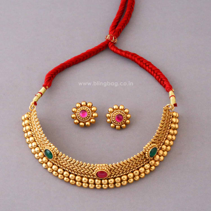Multicolor Gauri Antique Jewellery Set- New Arrival