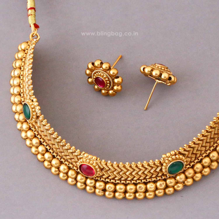 Multicolor Gauri Antique Jewellery Set- New Arrival