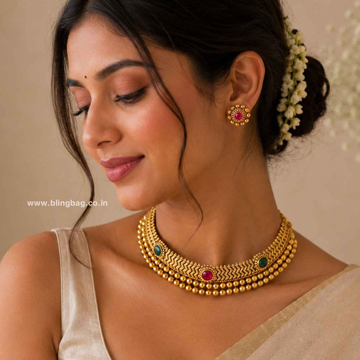 Multicolor Gauri Antique Jewellery Set- New Arrival