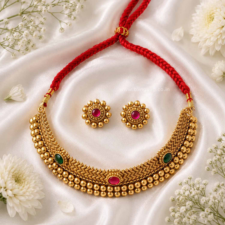 Multicolor Gauri Antique Jewellery Set- New Arrival