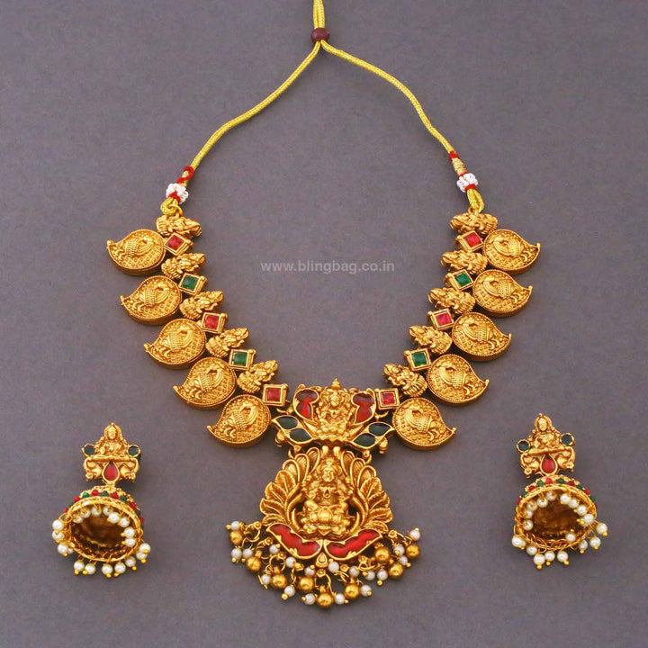 Multicolor Gauriika Bridal Temple Jewellery Set - New Arrival