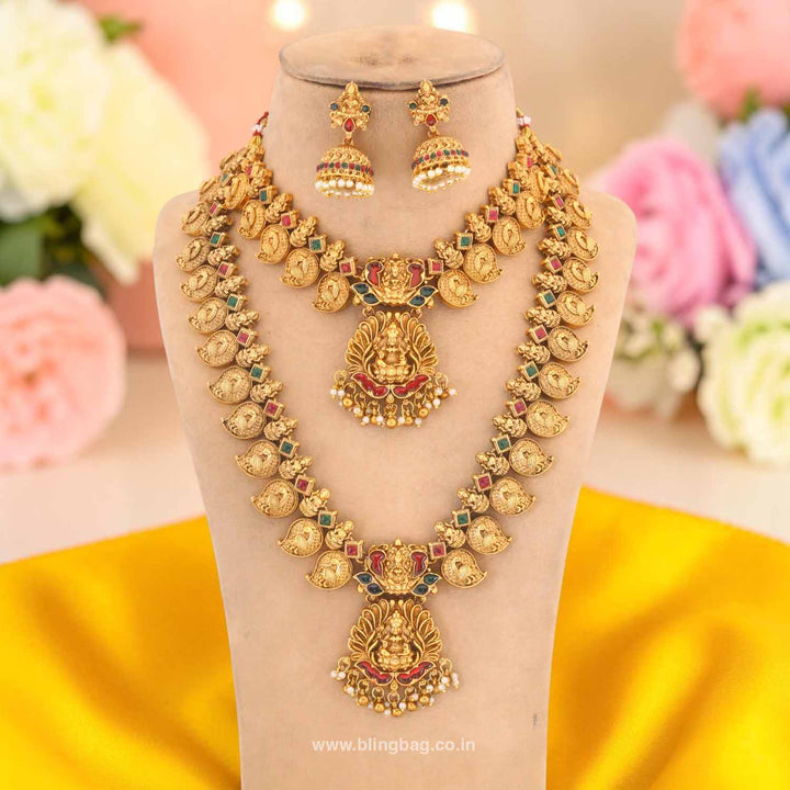 Multicolor Gauriika Bridal Temple Jewellery Set - New Arrival