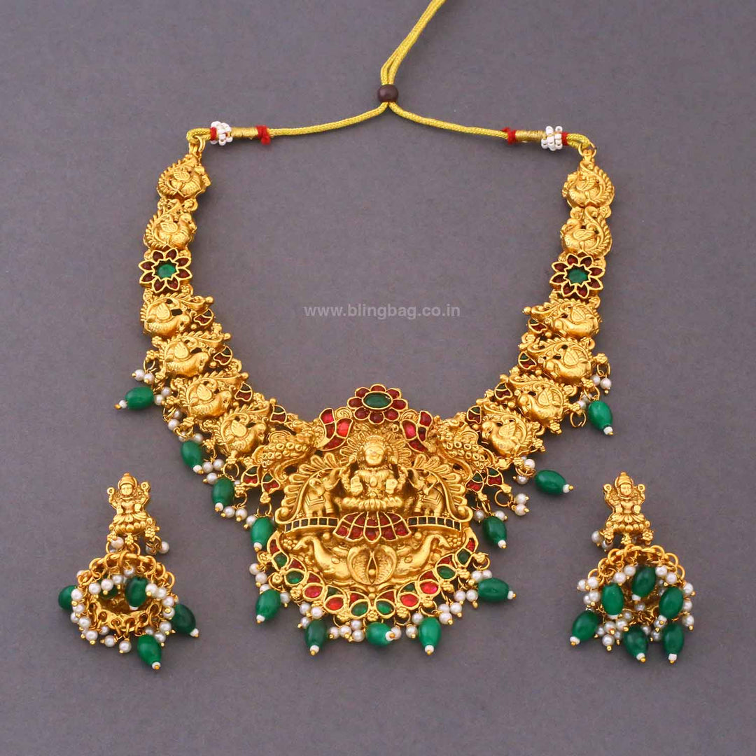 Multicolor Gaurina Bridal Temple Jewellery Set - New Arrival