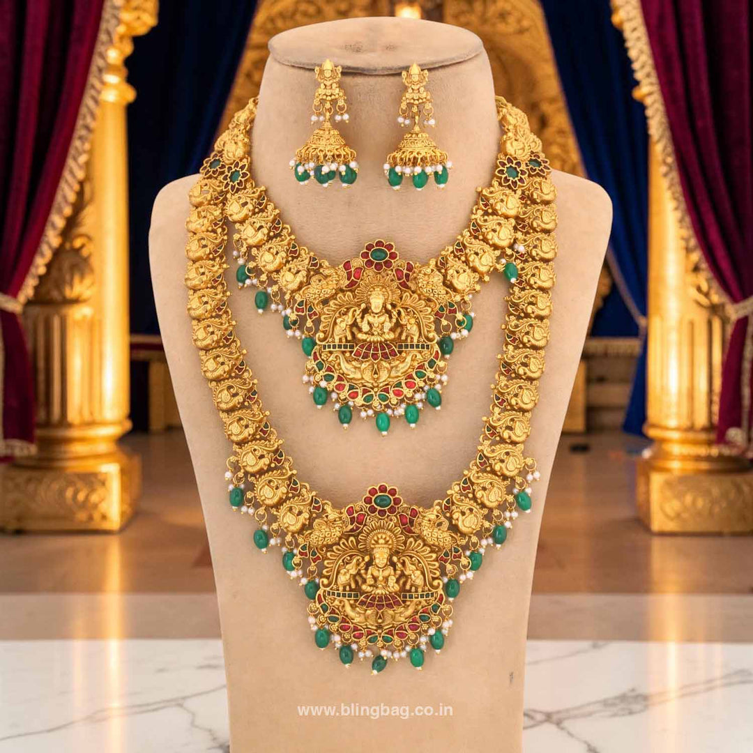 Multicolor Gaurina Bridal Temple Jewellery Set - New Arrival