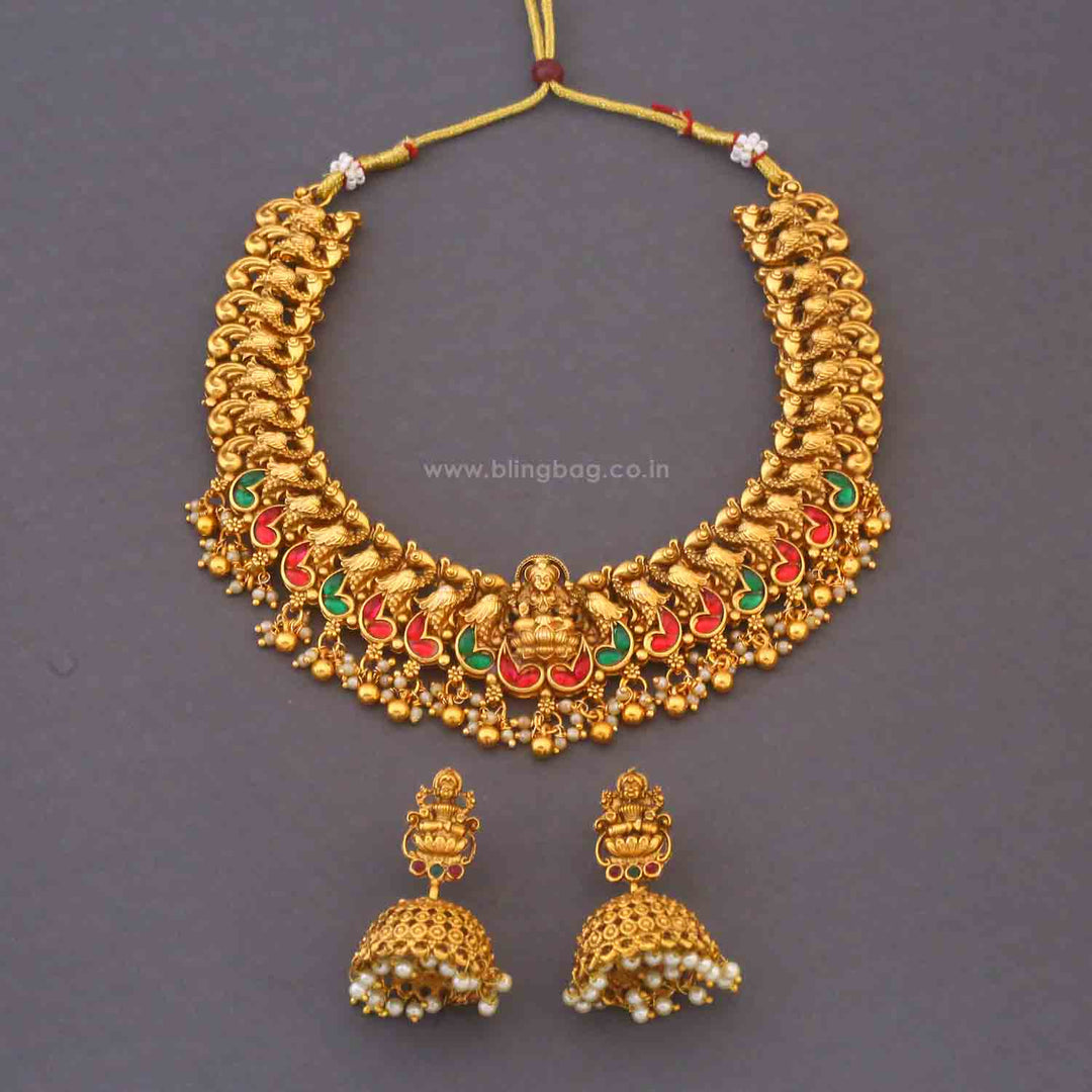 Multicolor Gaurishree Bridal Temple Jewellery Set - New Arrival