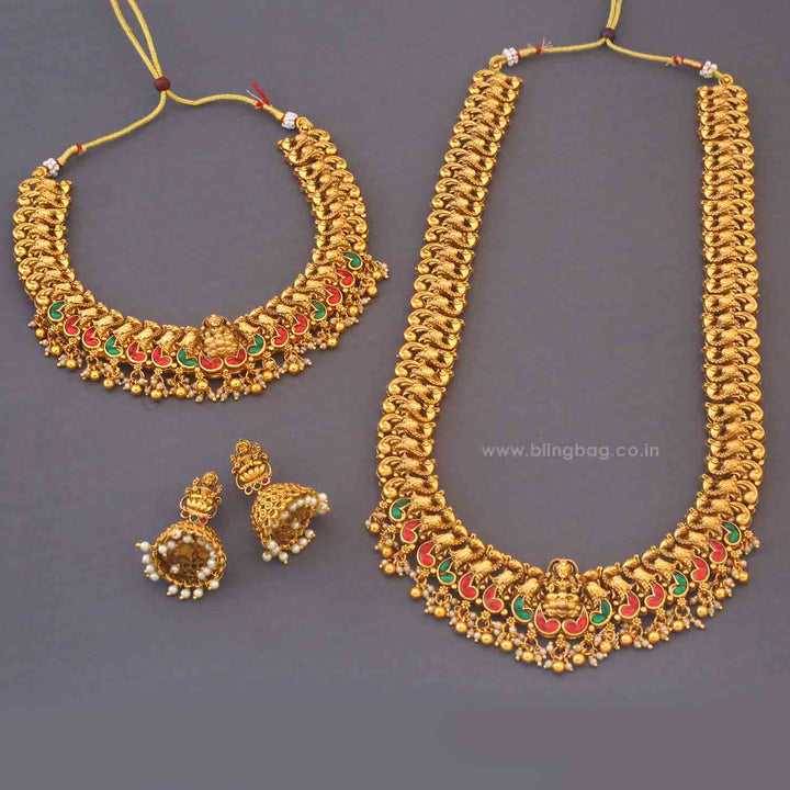Multicolor Gaurishree Bridal Temple Jewellery Set - New Arrival