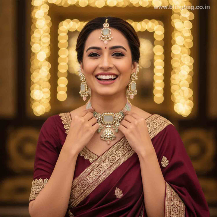 Multicolor Gayatri Kundan Jewellery Set