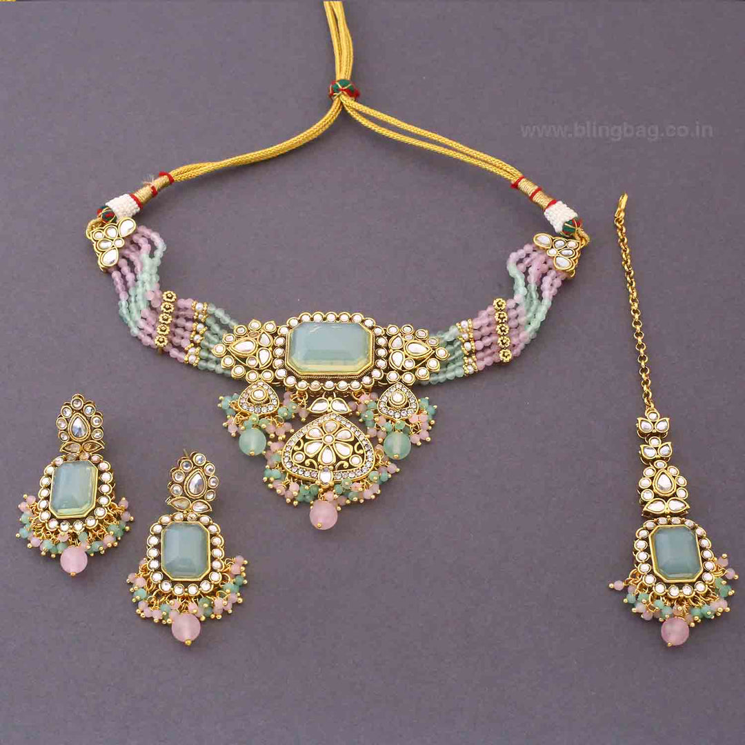 Multicolor Gayatri Kundan Jewellery Set