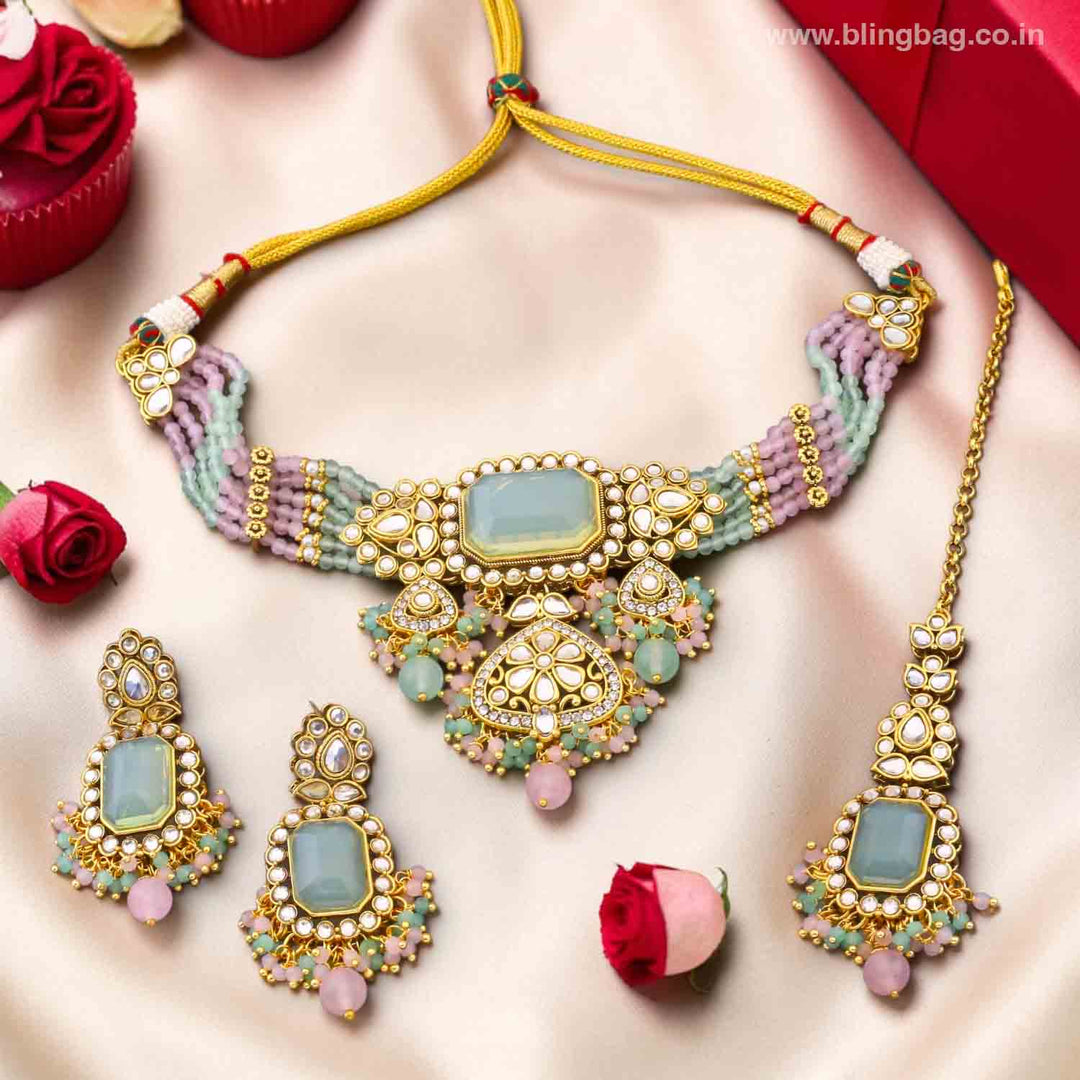 Multicolor Gayatri Kundan Jewellery Set
