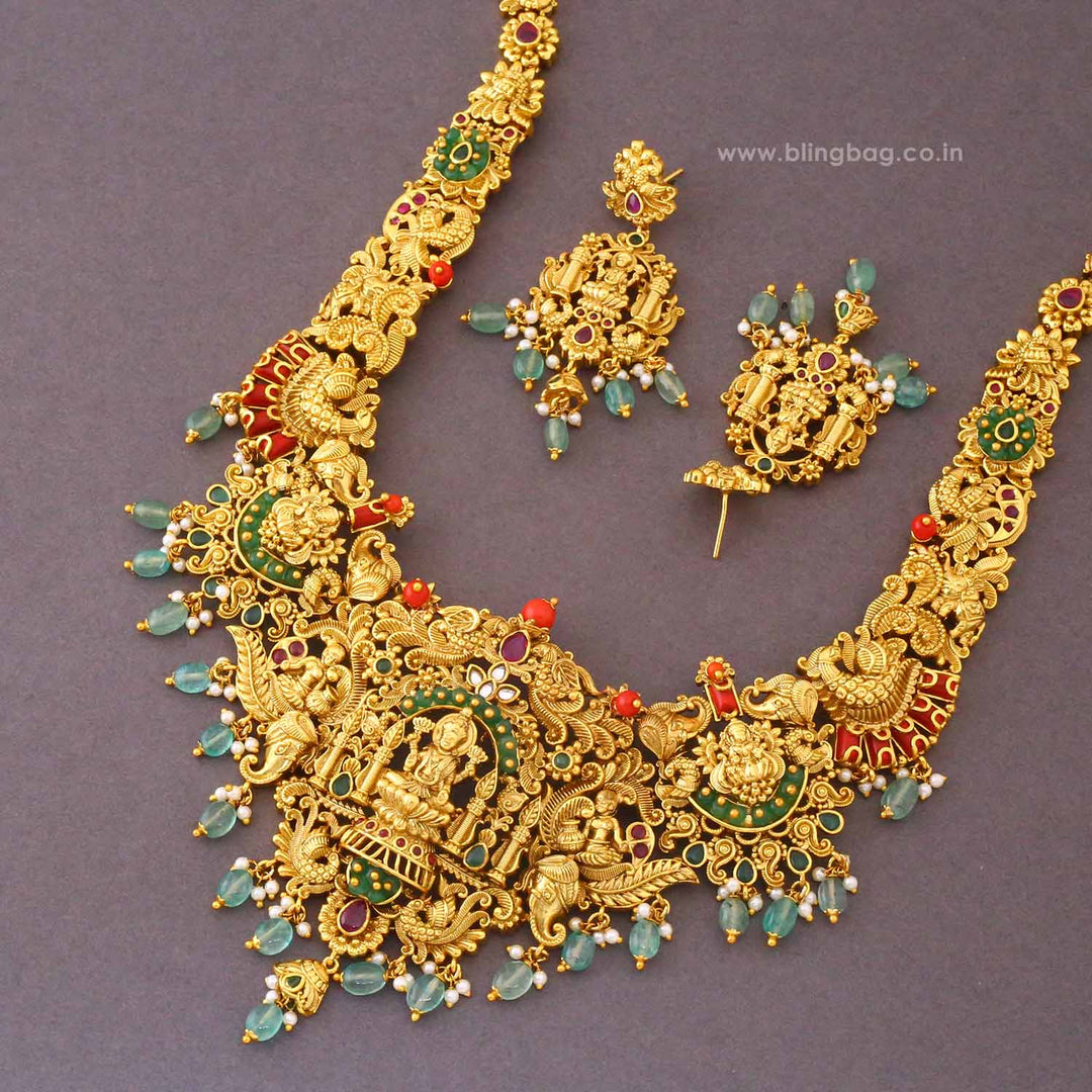 Multicolor Gayatrii Temple Jewellery Set- New Arrival