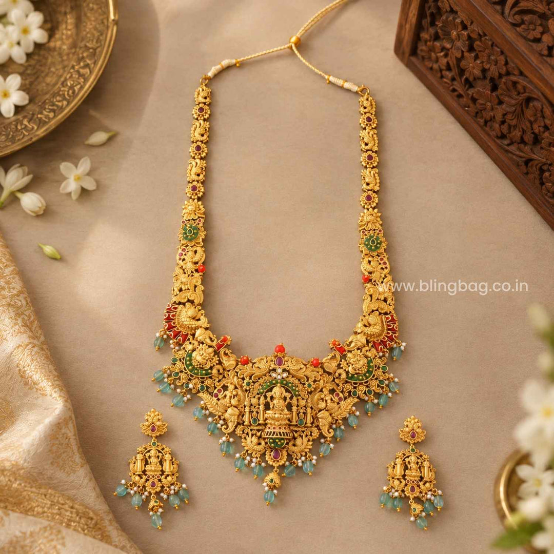 Multicolor Gayatrii Temple Jewellery Set- New Arrival