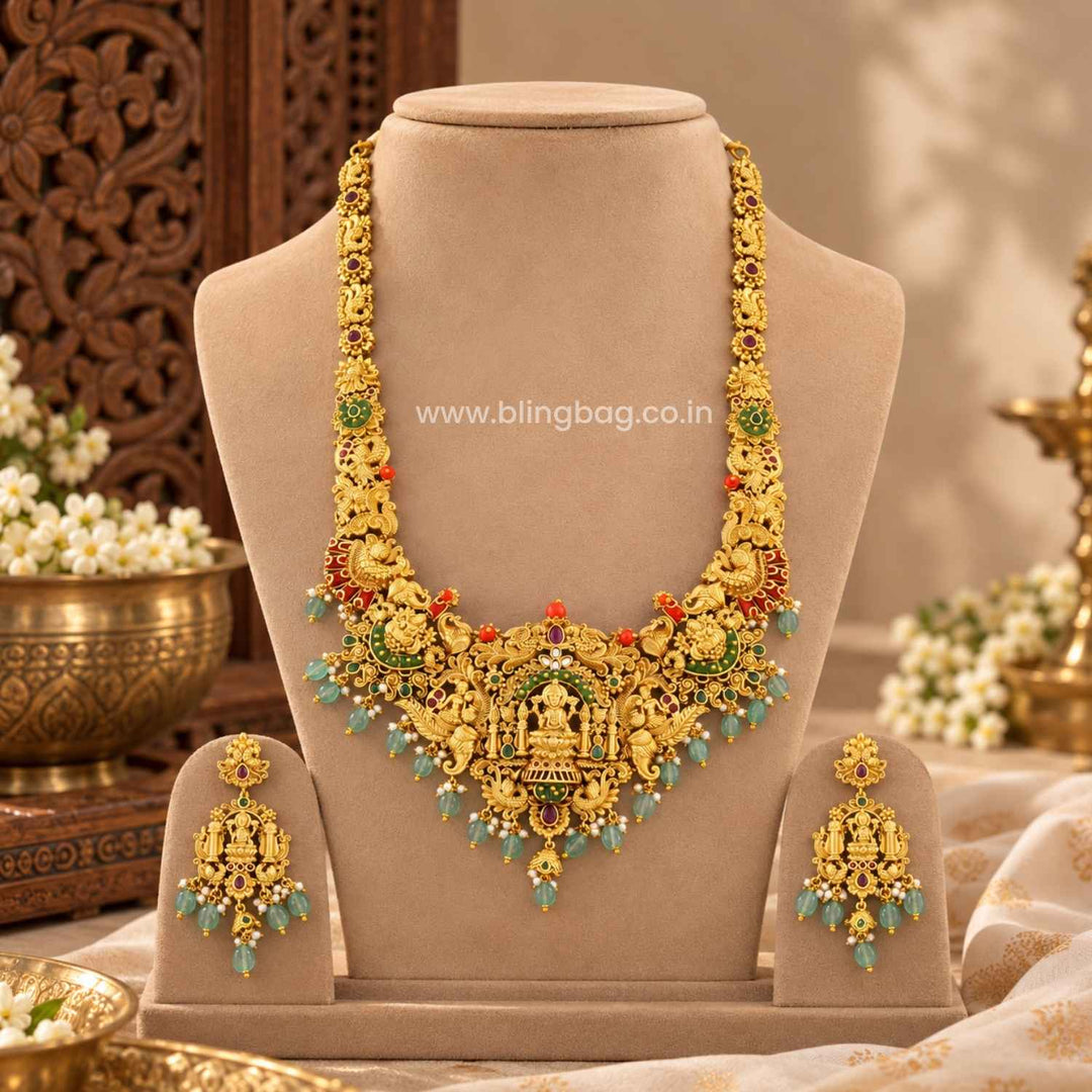 Multicolor Gayatrii Temple Jewellery Set- New Arrival