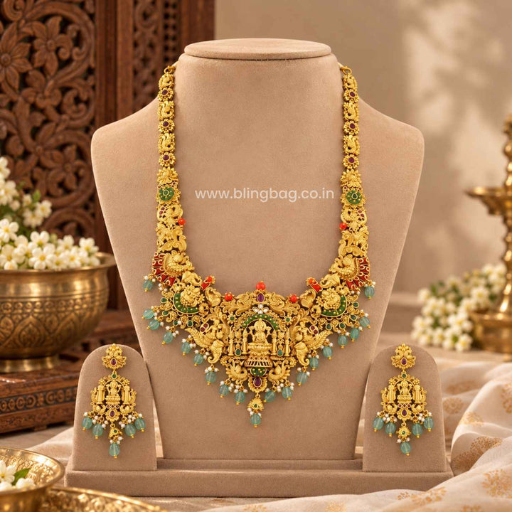 Multicolor Gayatrii Temple Jewellery Set- New Arrival