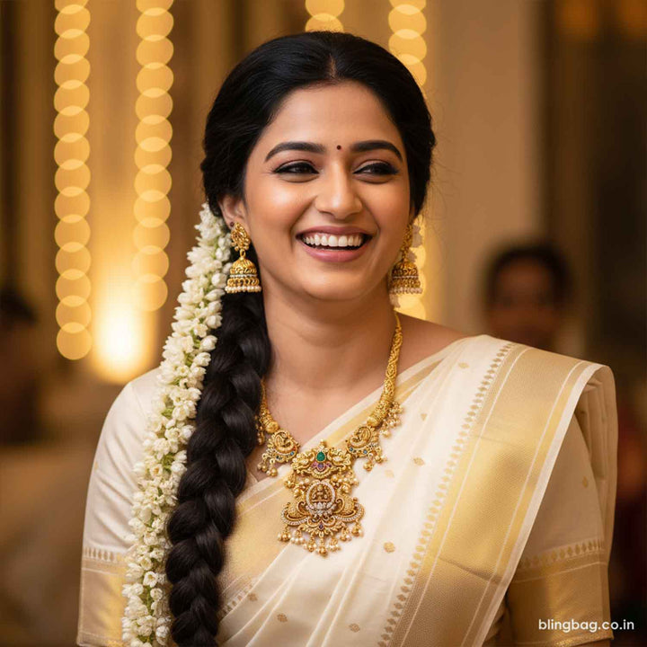 Multicolor Gayatritaa Temple Jewellery Set - New Arrival