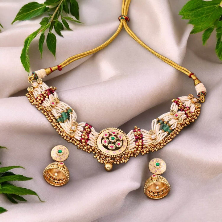 Multicolor Geethanjali Antique Rajwadi Set