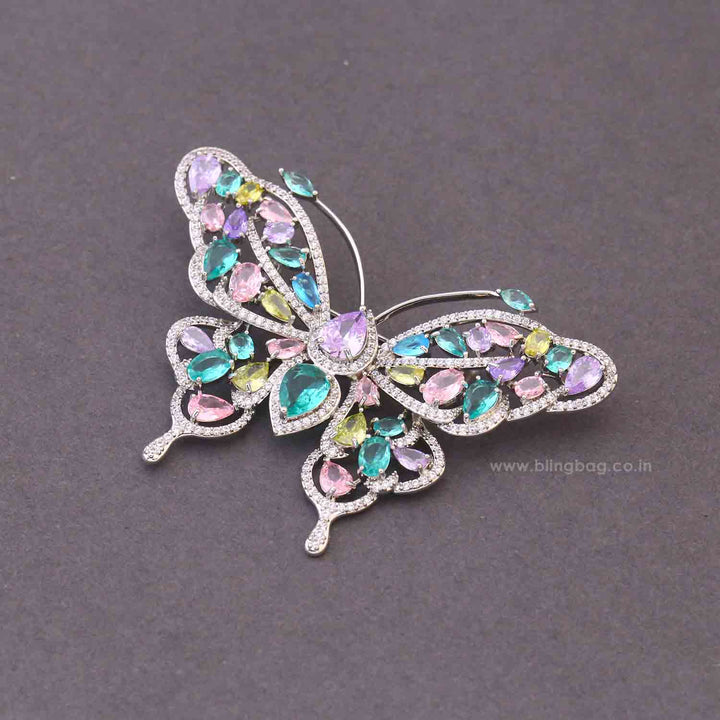 Multicolor Gemstone Flight Brooch