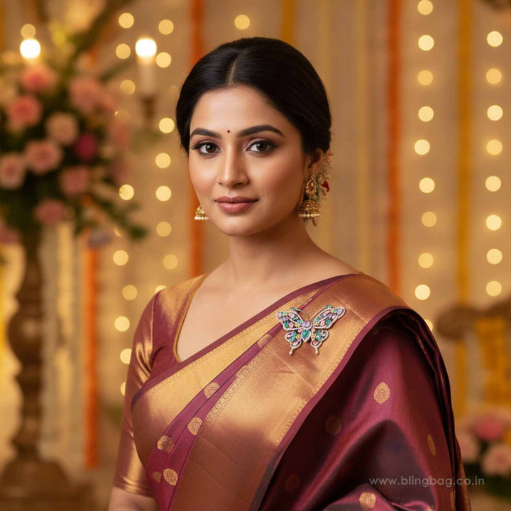 Multicolor Gemstone Flight Brooch