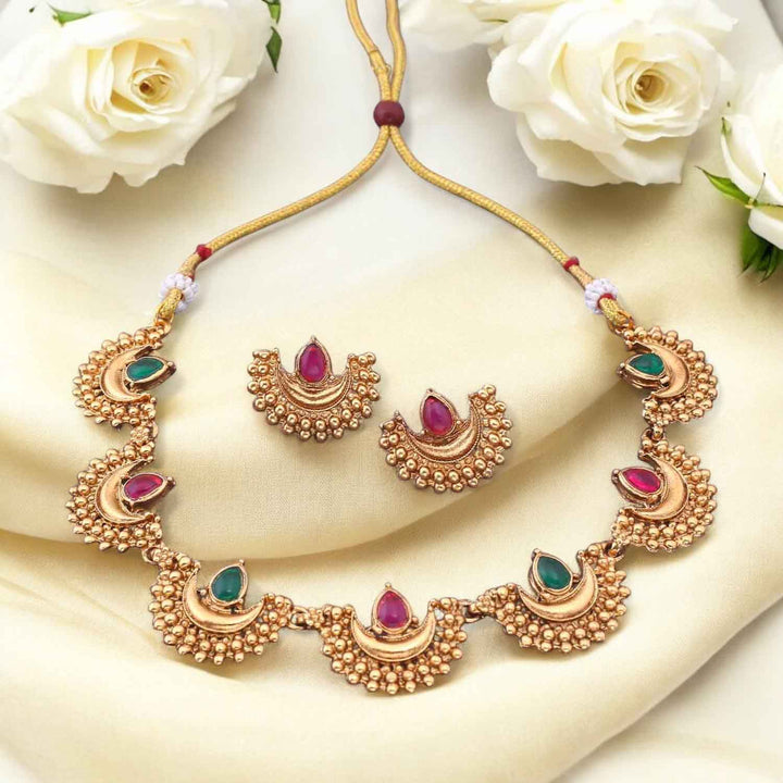 Multicolor Girija Antique Jewellery Set - New Arrival