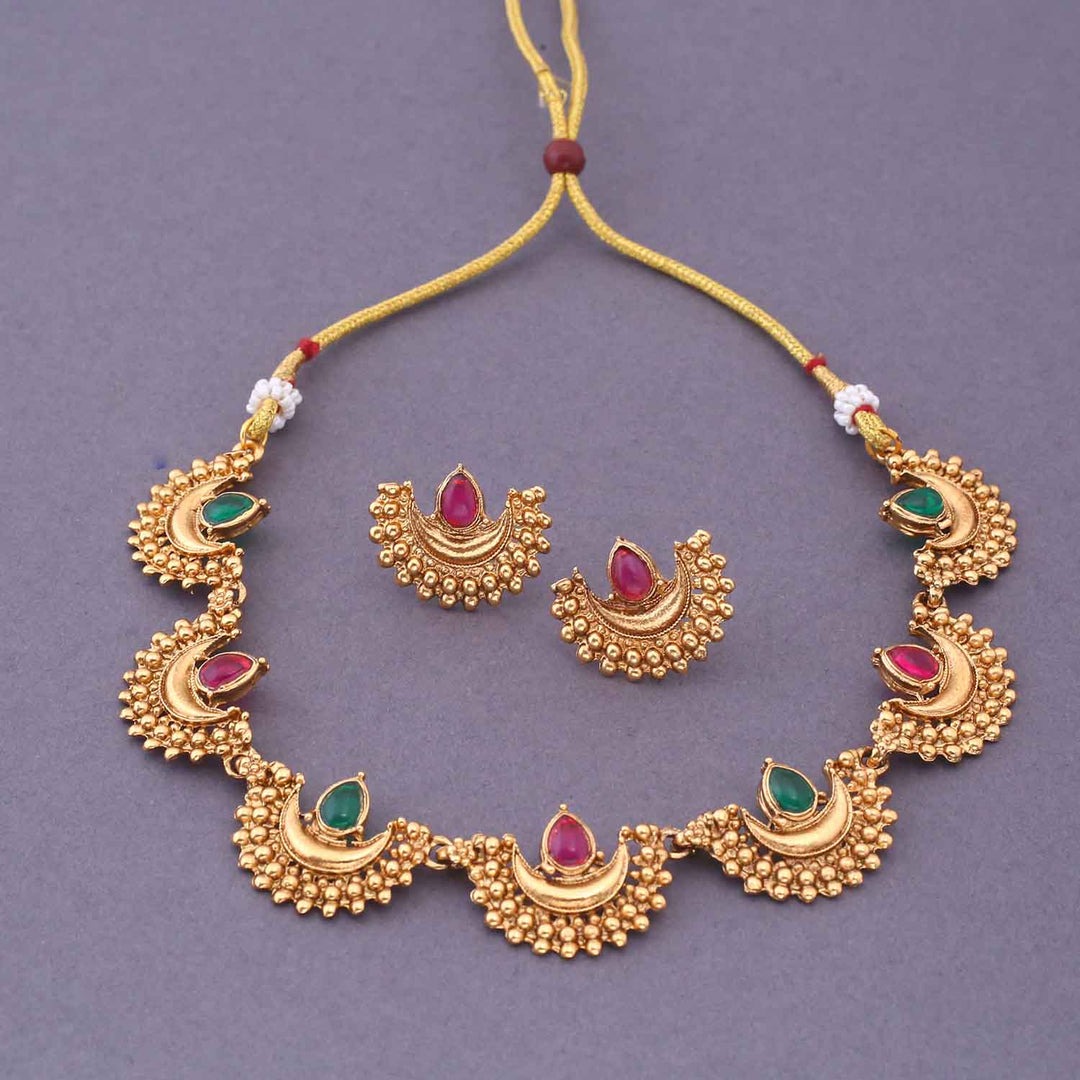 Multicolor Girija Antique Jewellery Set - New Arrival