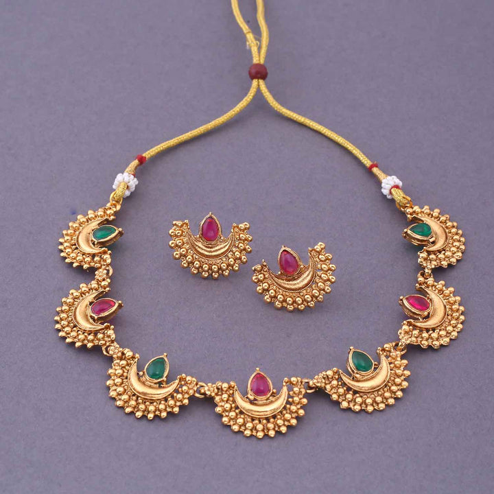 Multicolor Girija Antique Jewellery Set - New Arrival