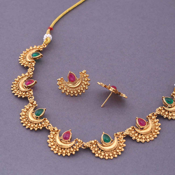 Multicolor Girija Antique Jewellery Set - New Arrival