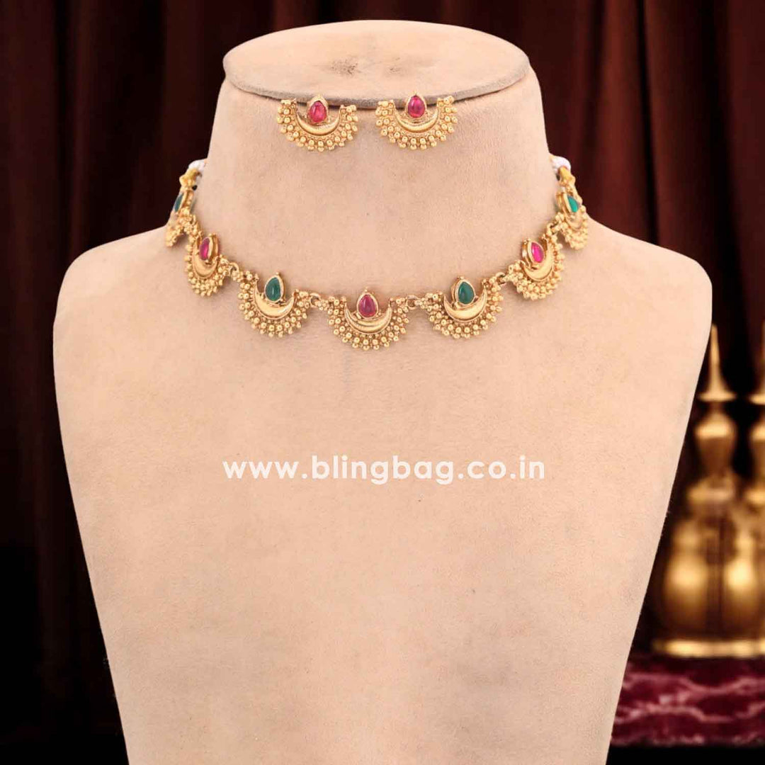 Multicolor Girija Antique Jewellery Set - New Arrival