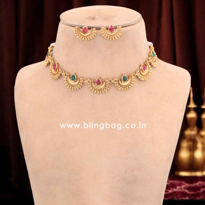 Multicolor Girija Antique Jewellery Set - New Arrival
