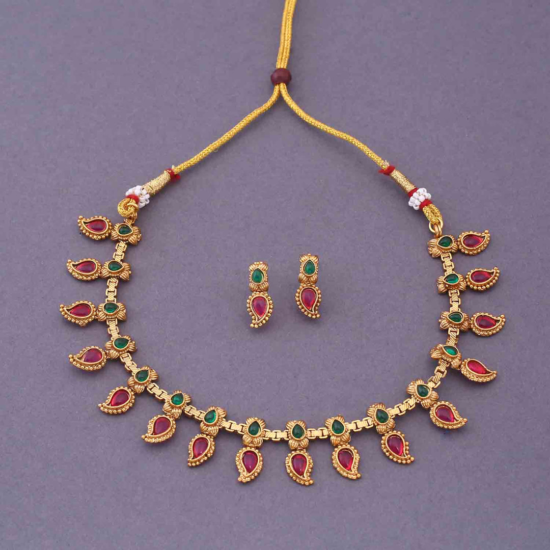 Multicolor Girimala Antique Jewellery Set - New Arrival