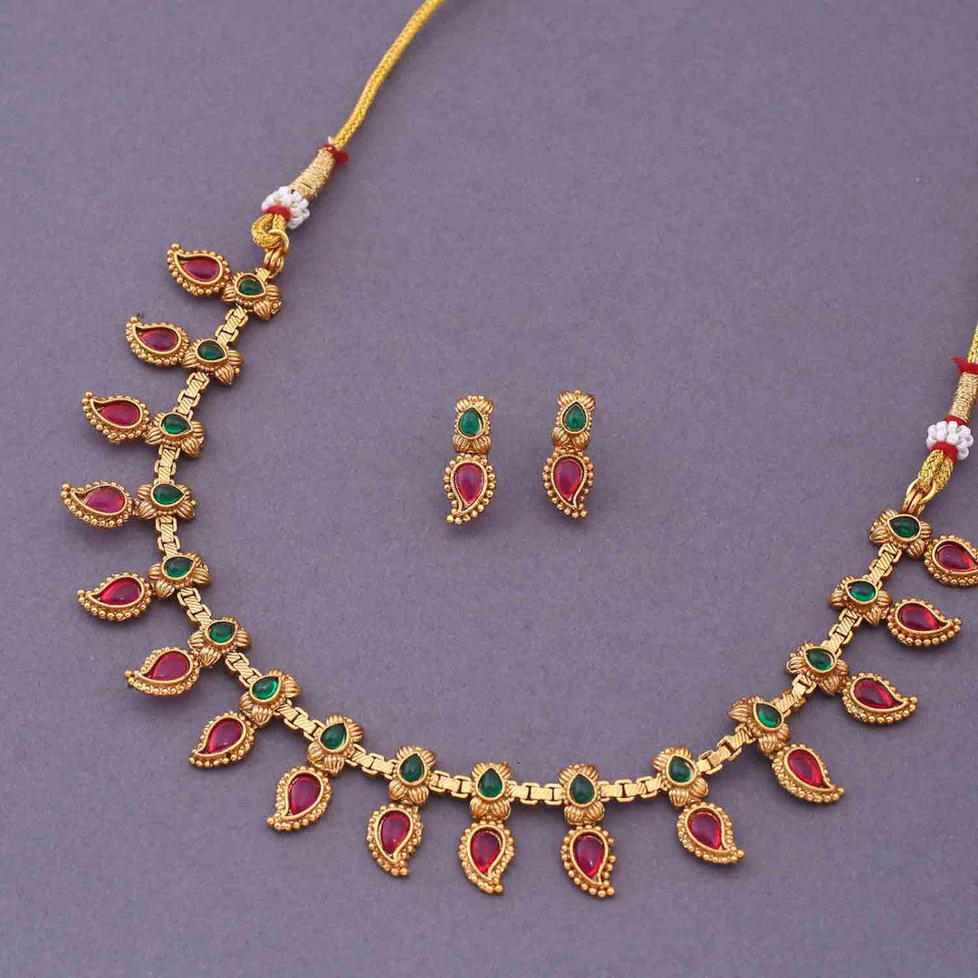 Multicolor Girimala Antique Jewellery Set - New Arrival